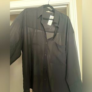Abercrombie sheer black button up